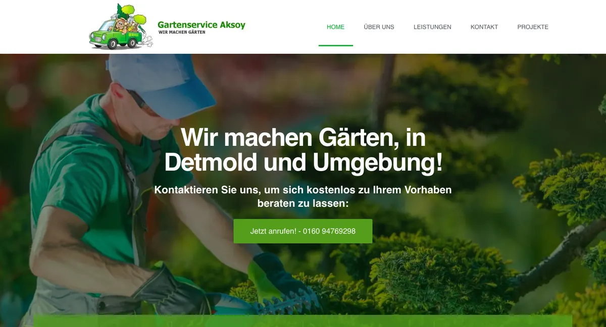 Website of Gartenservice Aksoy